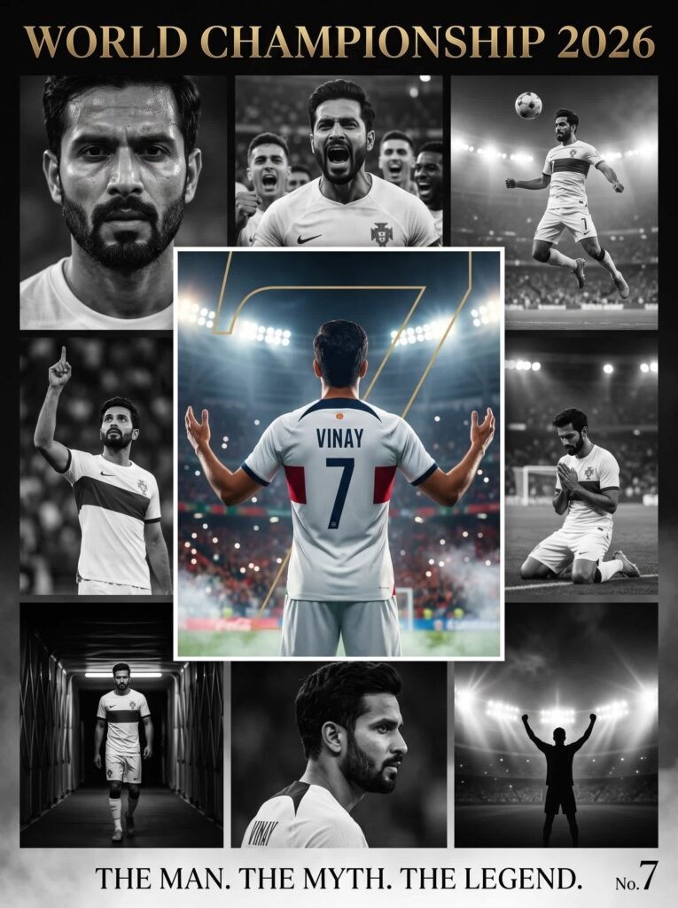 Career Legacy Collage football poster, black-and-white panels around color centerpiece, Gemini prompts generated