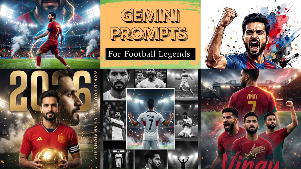 FIFA World Cup 2026 AI poster collage made with 5 Gemini prompts